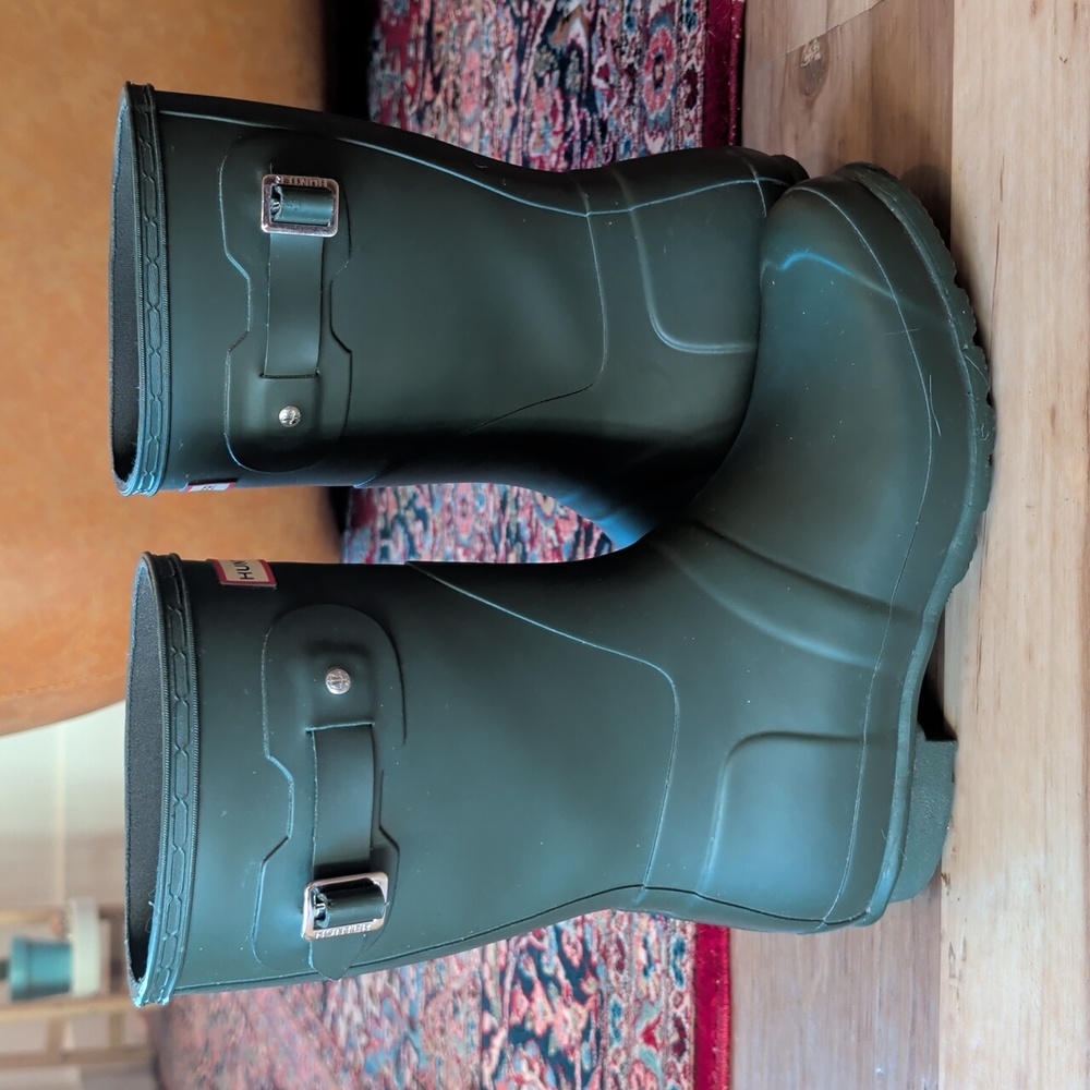 Hunter Women's Original Short Waterproof Rain Boots, Green W10 - Picture 8 of 8